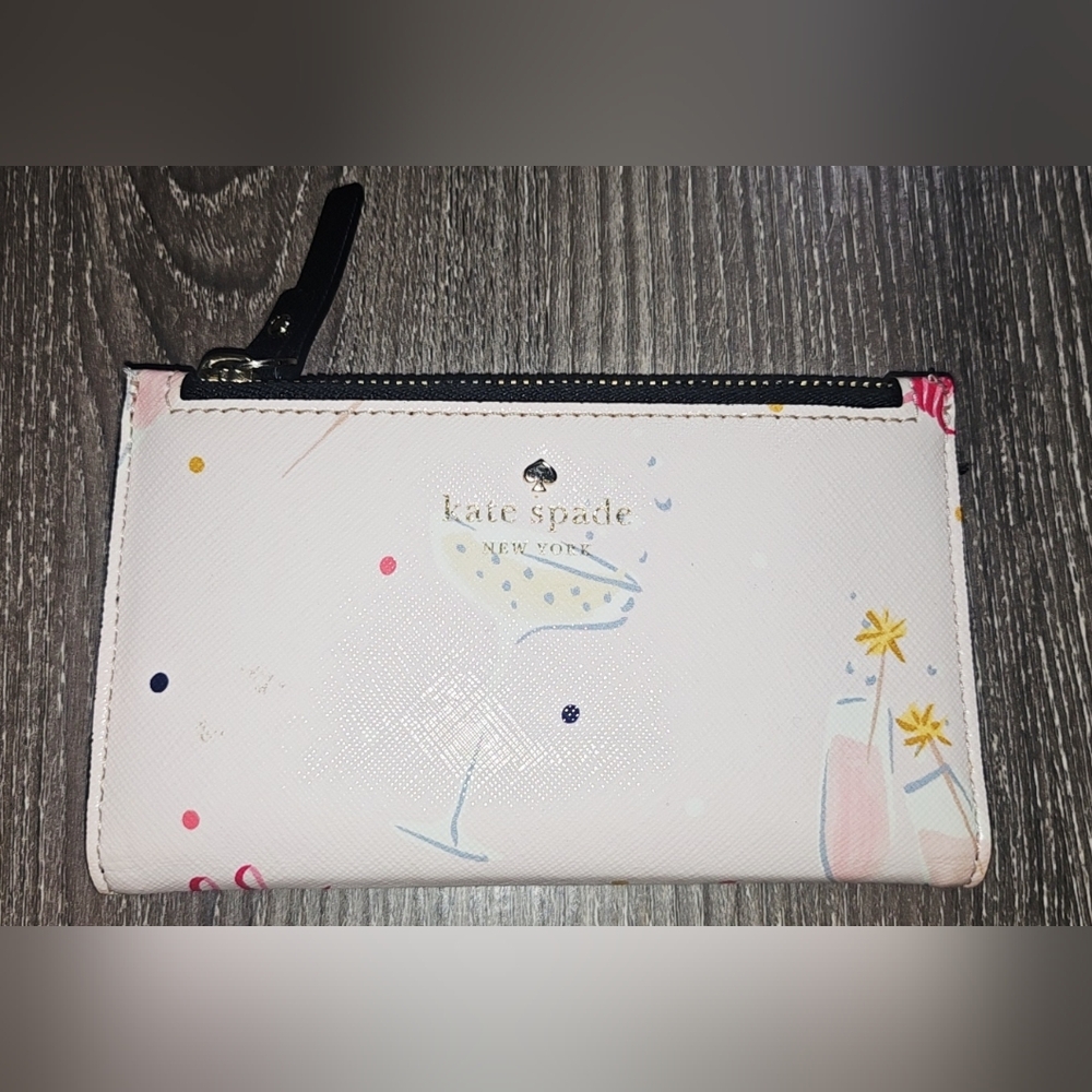 Kate Spade Dashing Beauty Mikey Bifold Snap Wallet "pink champagne"